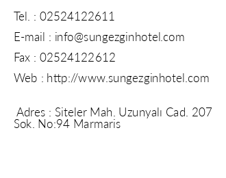 Sun Gezgin Hotel iletiim bilgileri